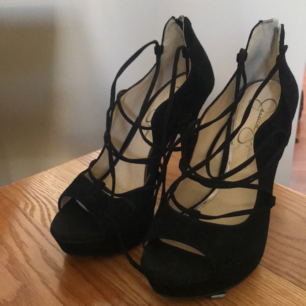 Black Lace Up Heels